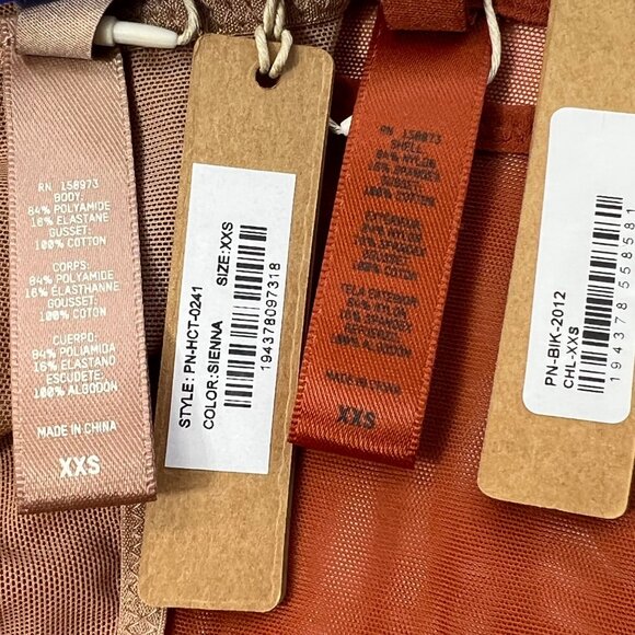 SKIMS Mesh High Cut Brief + Bikini Lot of 2 Chili Sienna XXS - Picture 7 of 10